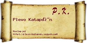 Plevo Katapán névjegykártya